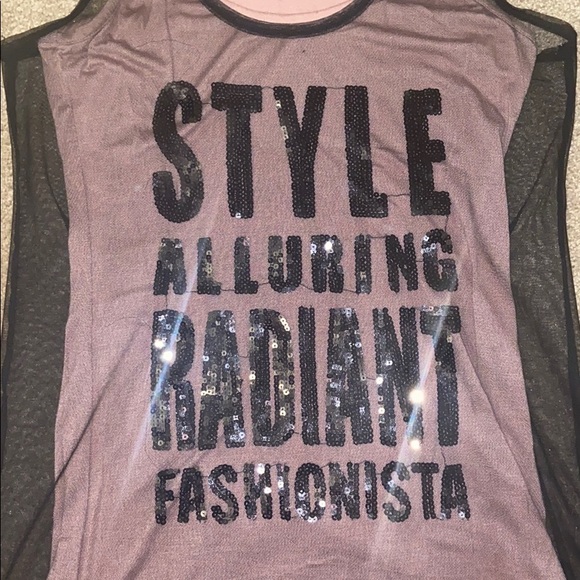 Black & Pink 🎀 Sequins Tank - Picture 3 of 4